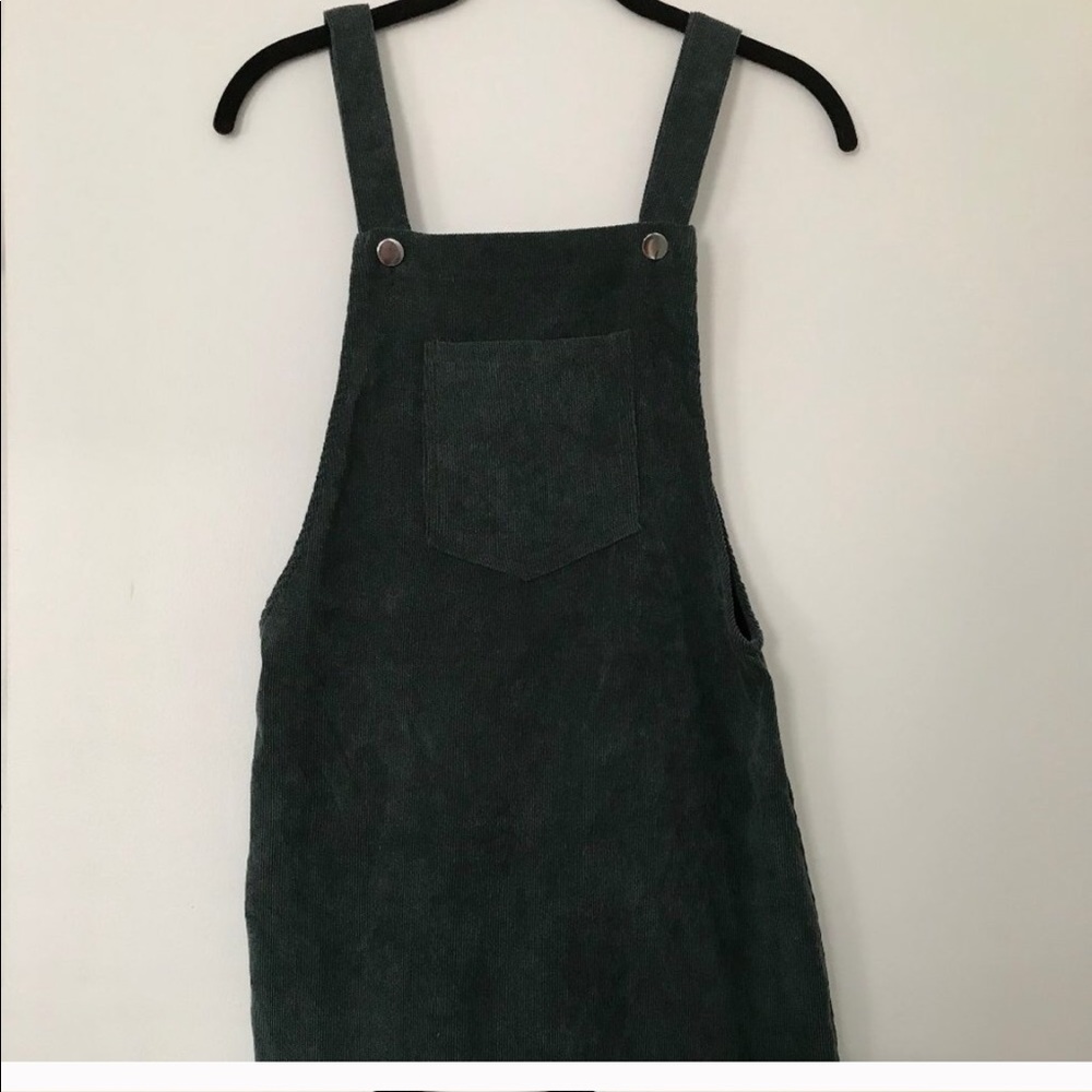 Forest green corduroy mini dress
